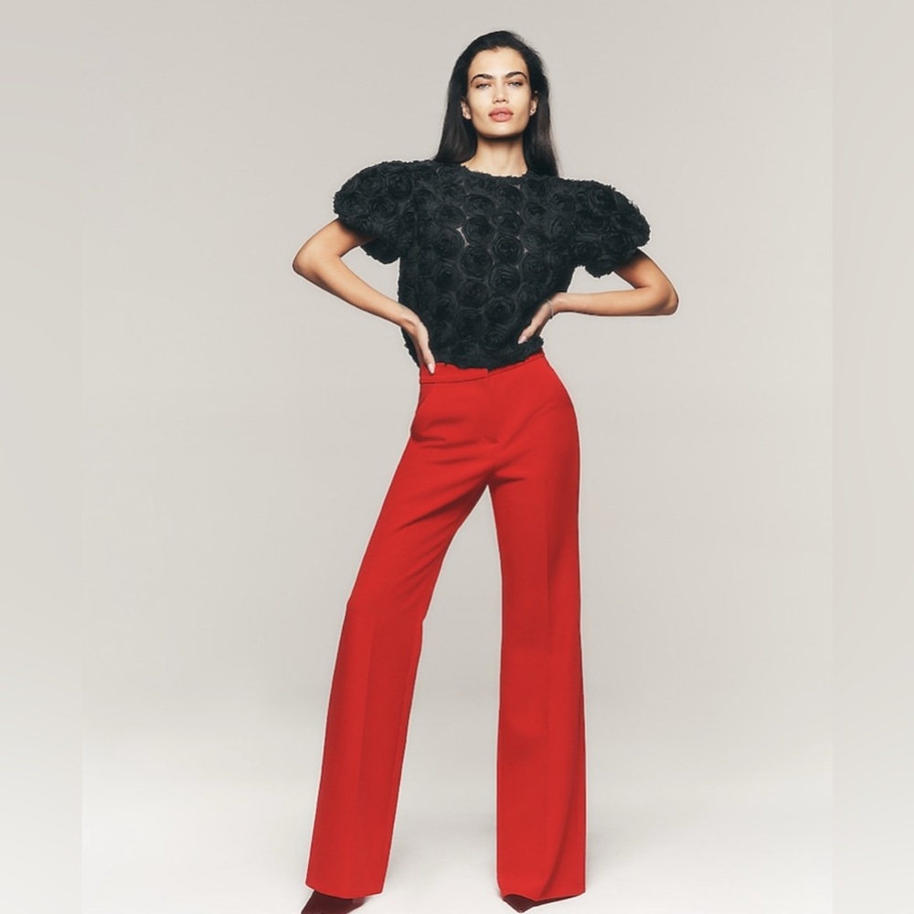 Express Red Flare Trousers